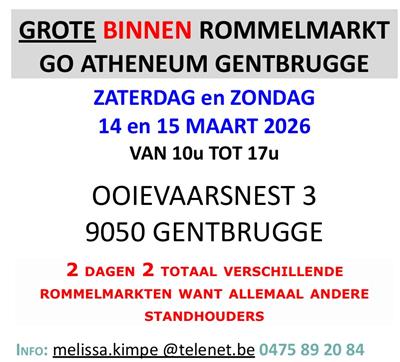Grote binnenrommelmarkt - meer dan 100 standen - 2 dagen allemaal verschillende standhouders