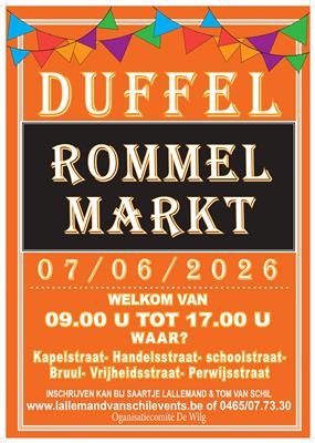 Grote Rommelmarkt in Duffel met omliggende straten